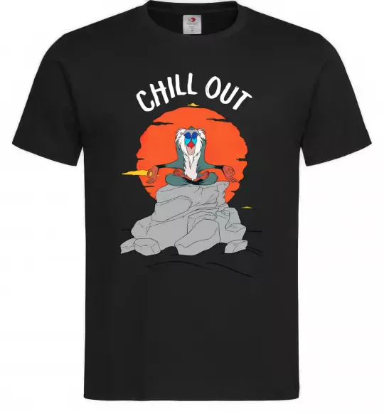 Чоловіча футболка Король Лев Рафики Chill Out Чорний фото