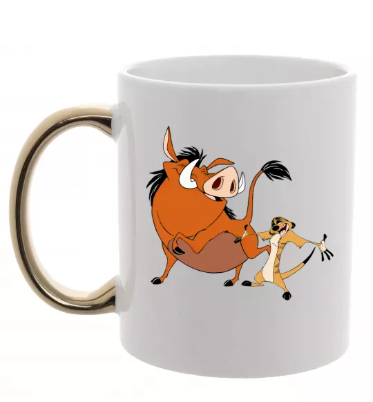 Чашка с цветной ручкой Тімон і Пумба Золото фото