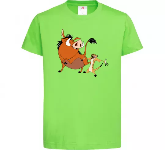 Дитяча футболка Тімон і Пумба Лаймовий фото