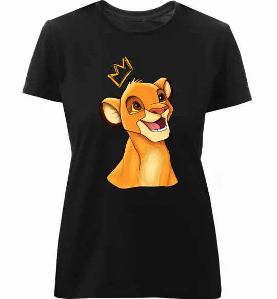 Жіноча преміум футболка Сімба Чорний фото