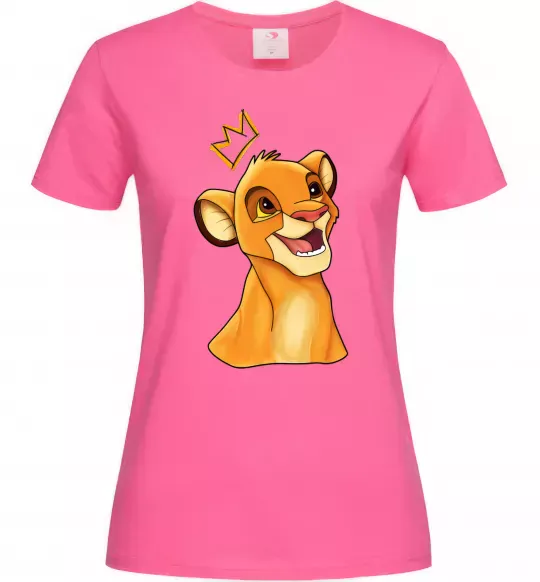 Женская футболка Сімба Ярко-розовый фото