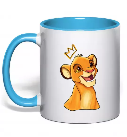 Чашка с цветной ручкой Сімба Голубой фото