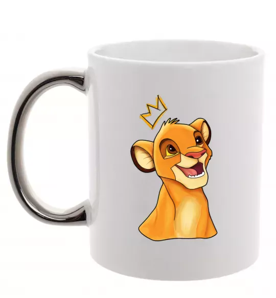 Чашка с цветной ручкой Сімба Серебро фото