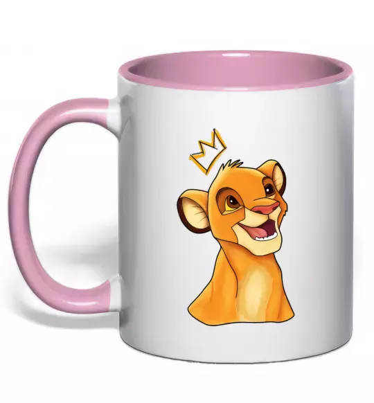 Чашка с цветной ручкой Сімба Нежно розовый фото