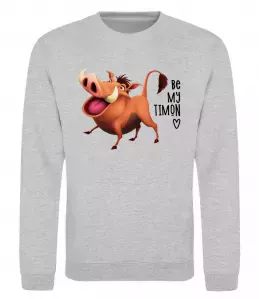 Свитшот 3365 Пумбаа Be my Timon Серый меланж фото