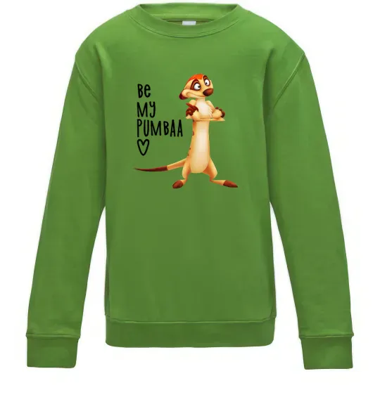 Детский Свитшот Тімон Be mine Pumbaa Лаймовый фото