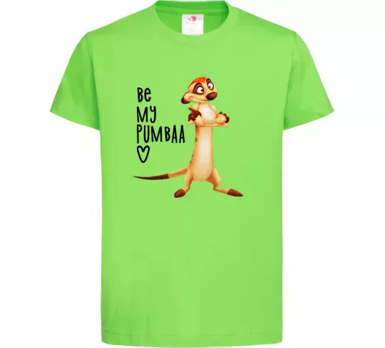 Дитяча футболка Тімон Be mine Pumbaa Лаймовий фото