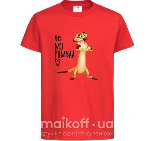 Детская футболка Тімон Be mine Pumbaa Красный фото