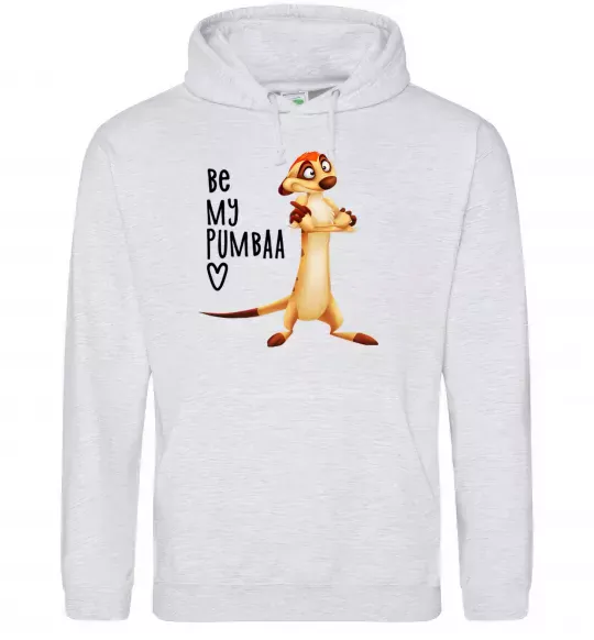 Жіноча толстовка (худі) Тімон Be mine Pumbaa Сірий меланж фото