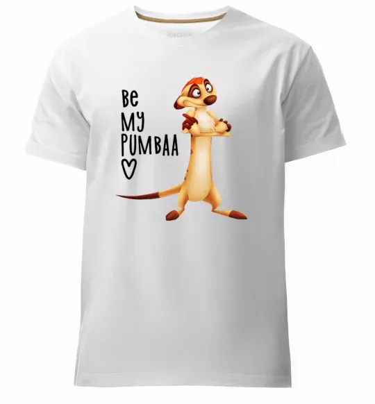 Чоловіча преміум футболка Тімон Be mine Pumbaa Білий фото