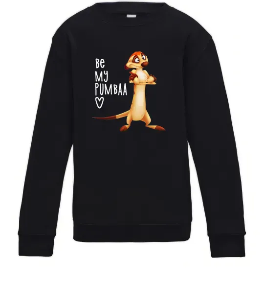 Детский Свитшот Тімон Be mine Pumbaa Черный фото