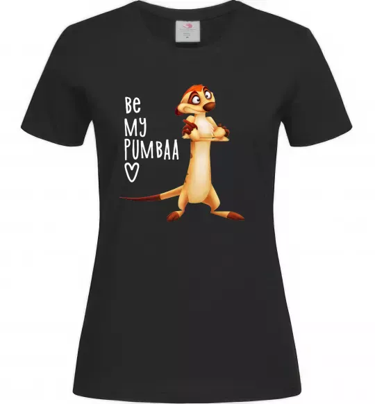 Женская футболка Тімон Be mine Pumbaa Черный фото