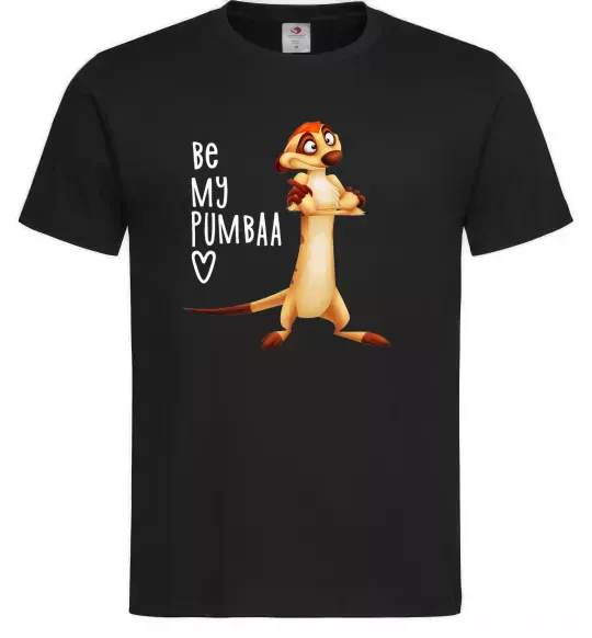 Чоловіча футболка Тімон Be mine Pumbaa Чорний фото