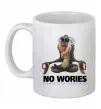 Чашка керамічна Рафики no wories hakuna matata Білий фото