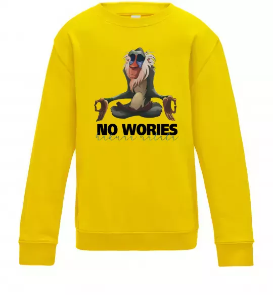 Дитячий світшот Рафики no wories hakuna matata Сонячно жовтий фото