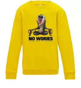 Детский Свитшот Рафики no wories hakuna matata Солнечно желтый фото