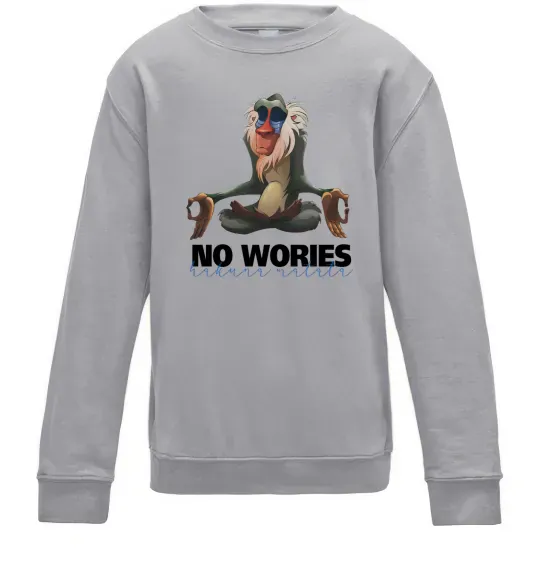 Дитячий світшот Рафики no wories hakuna matata Сірий меланж фото