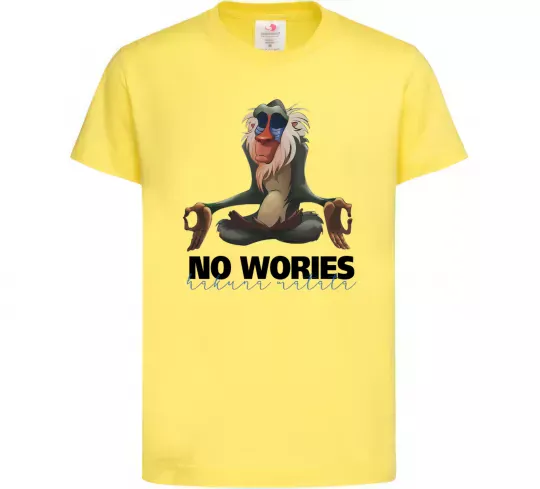 Детская футболка Рафики no wories hakuna matata Лимонный фото