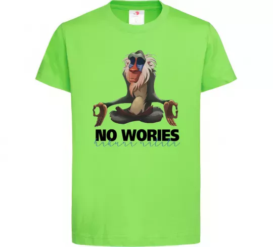 Детская футболка Рафики no wories hakuna matata Лаймовый фото