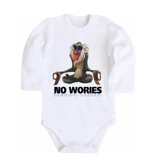 Детский боди Рафики no wories hakuna matata Белый фото