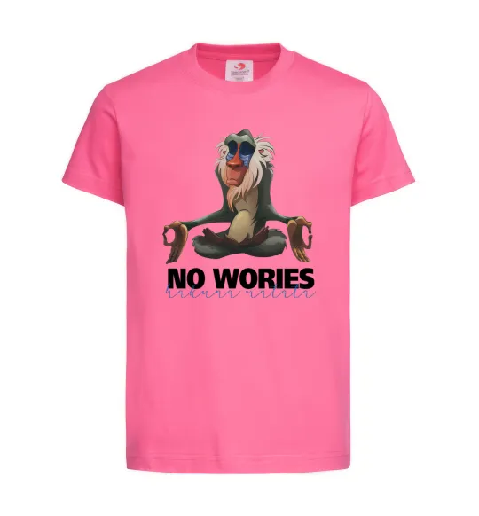Детская футболка Рафики no wories hakuna matata Ярко-розовый фото