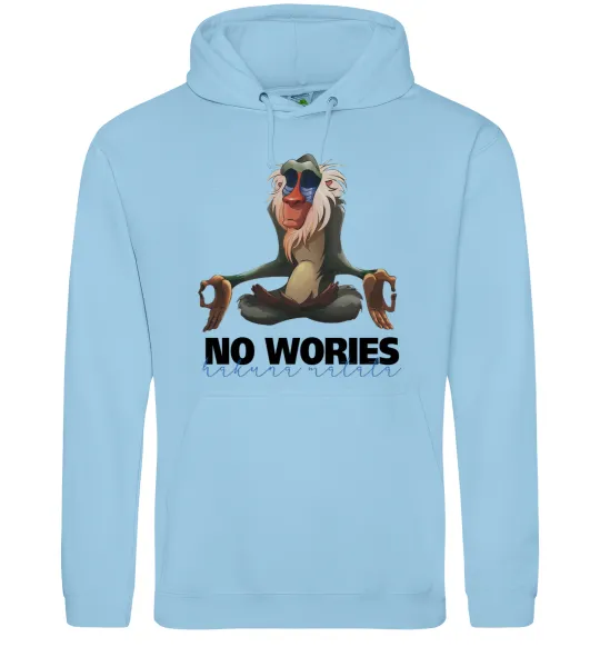Мужская толстовка (худи) Рафики no wories hakuna matata Голубой фото