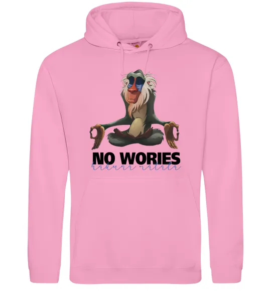 Женская толстовка (худи) Рафики no wories hakuna matata Розовый фото
