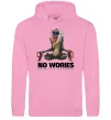 Женская толстовка (худи) Рафики no wories hakuna matata Розовый фото