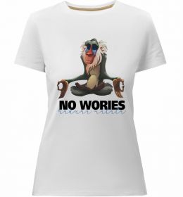 Женская премиум футболка Рафики no wories hakuna matata