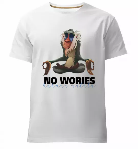 Мужская премиум футболка Рафики no wories hakuna matata Белый фото