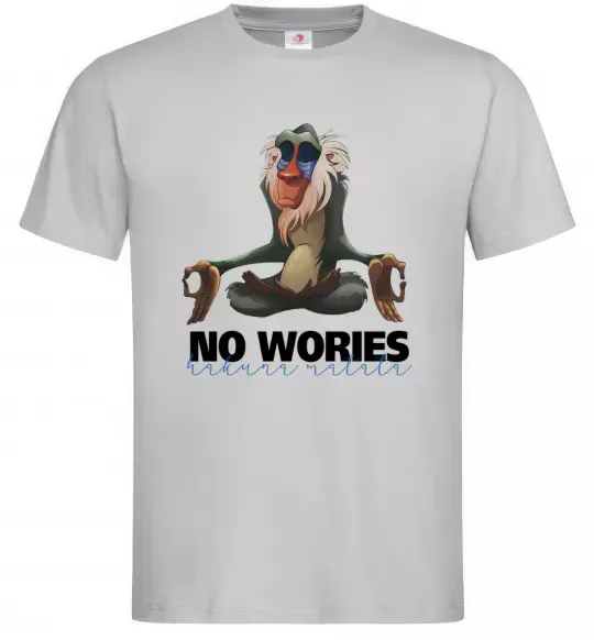 Чоловіча футболка Рафики no wories hakuna matata Сірий фото