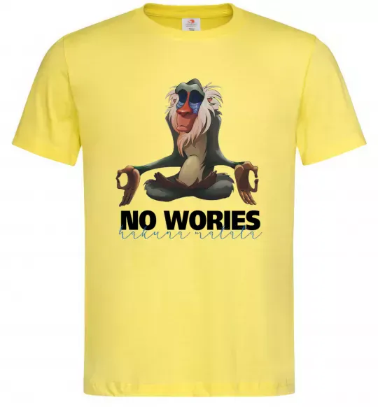 Чоловіча футболка Рафики no wories hakuna matata Лимонний фото