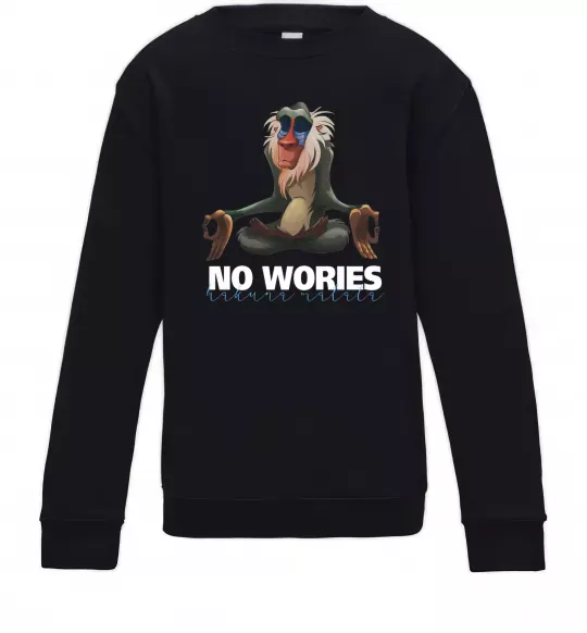 Дитячий світшот Рафики no wories hakuna matata Чорний фото