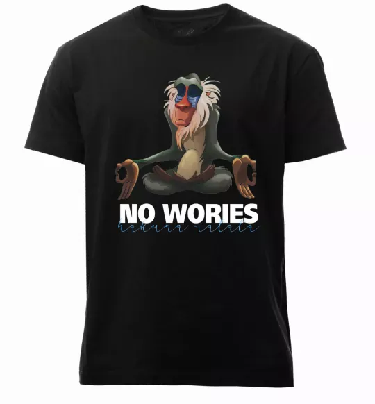 Мужская премиум футболка Рафики no wories hakuna matata Черный фото