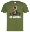 Чоловіча футболка Рафики no wories hakuna matata Оливковий фото