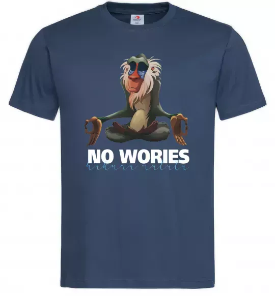 Чоловіча футболка Рафики no wories hakuna matata Темно-синій фото