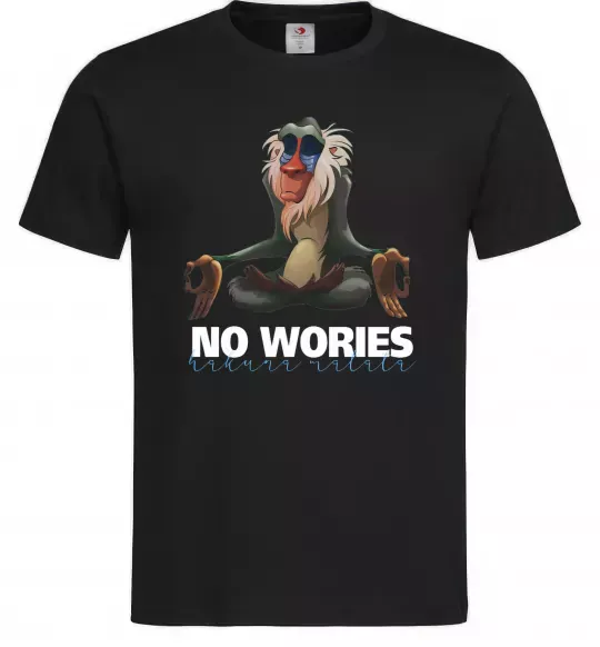 Чоловіча футболка Рафики no wories hakuna matata Чорний фото