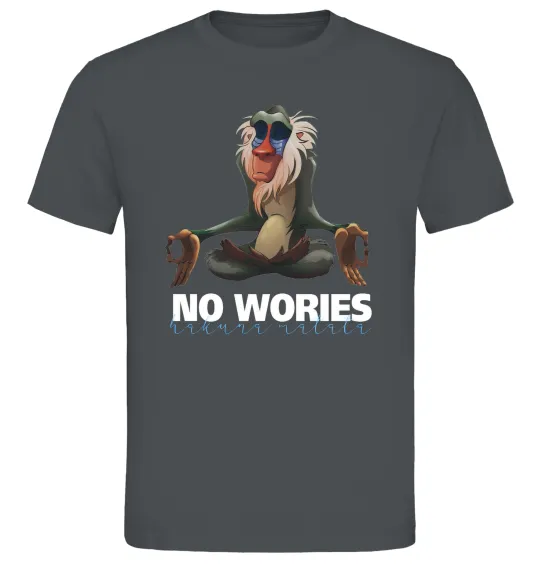 Чоловіча футболка Рафики no wories hakuna matata Графіт фото