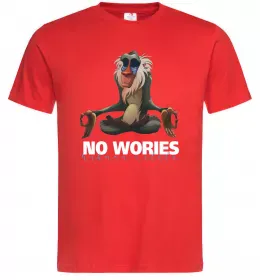 Мужская футболка Рафики no wories hakuna matata Красный фото