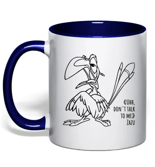 Чашка з кольоровою ручкою Зазу dont talk to me Глибокий темно-синій фото