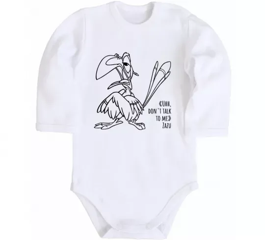 Детский боди Зазу dont talk to me Белый фото