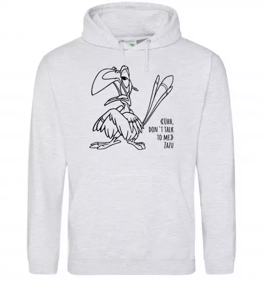 Мужская толстовка (худи) Зазу dont talk to me Серый меланж фото