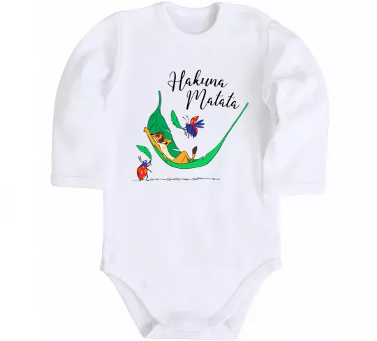 Дитячий бодік Hakuna Matata Білий фото
