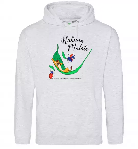 Женская толстовка (худи) Hakuna Matata Серый меланж фото