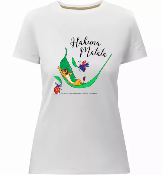 Женская премиум футболка Hakuna Matata Белый фото