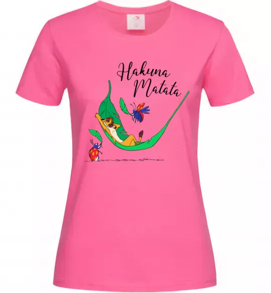 Женская футболка Hakuna Matata Ярко-розовый фото