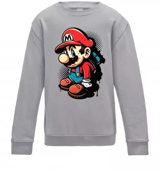 Детский Свитшот Super Mario Серый меланж фото