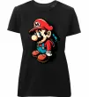 Женская премиум футболка Super Mario Черный фото