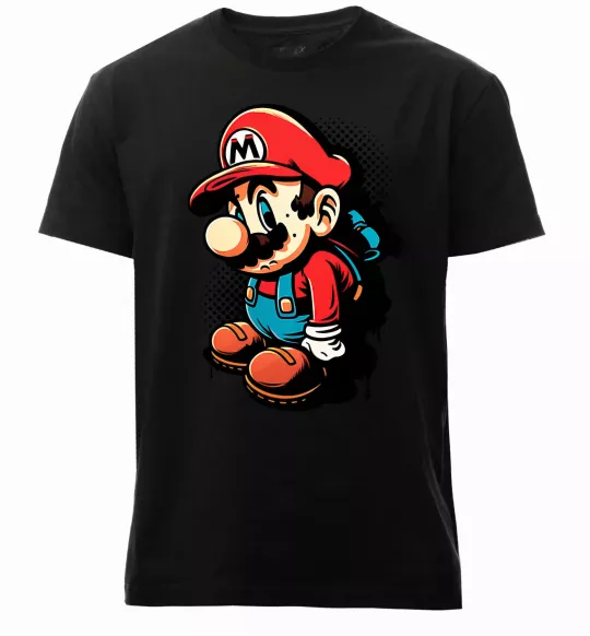Чоловіча преміум футболка Super Mario Чорний фото