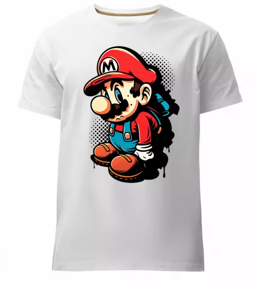 Чоловіча преміум футболка Super Mario Білий фото